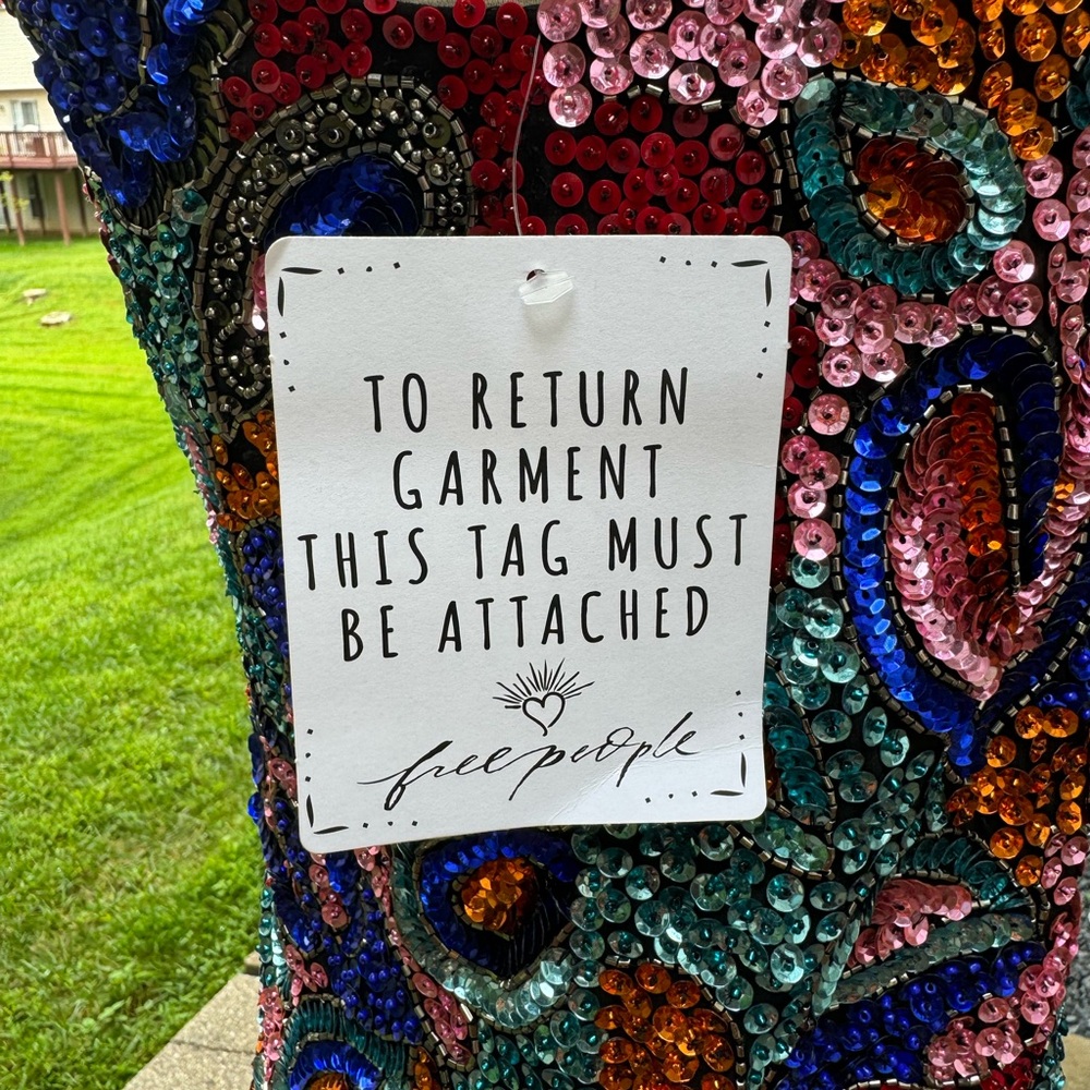 Free People Multicolor Sequin Paisley Slip Dress - Picture 3 of 6